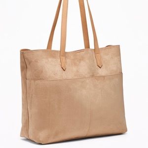 Tan suede tote bag